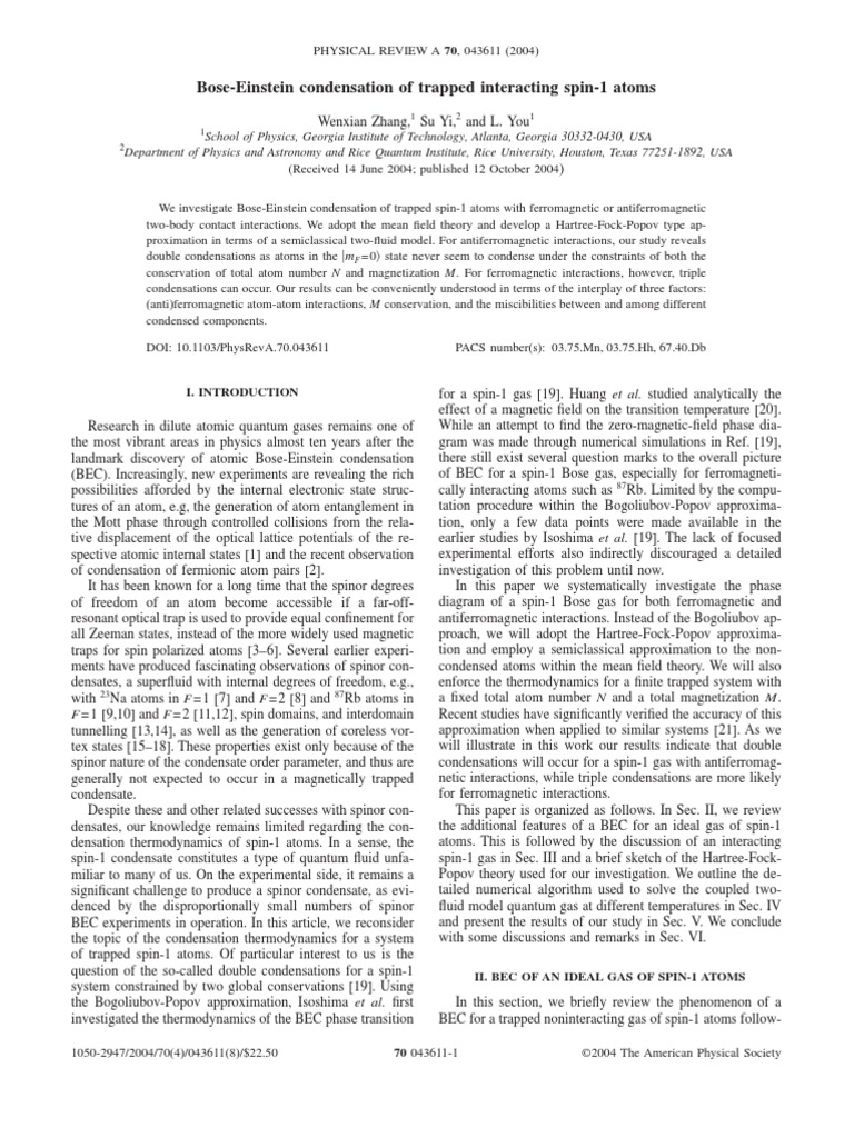 Wenxian Zhang, Su Yi and L. You - Bose-Einstein Condensation of Trapped ...