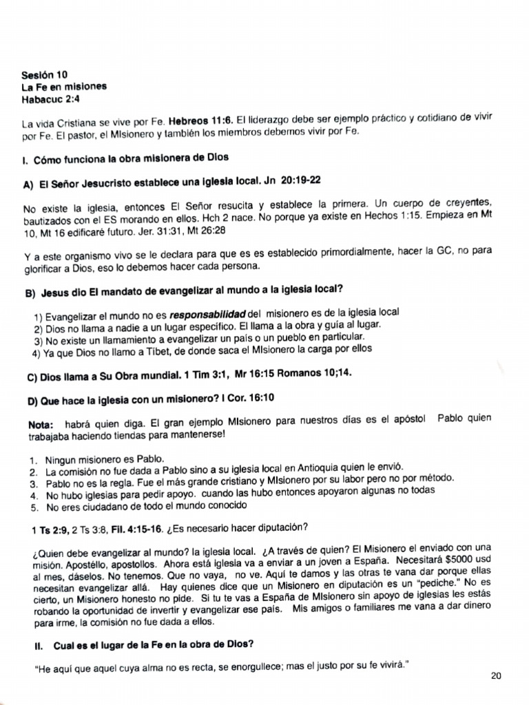 La Fe y el Rol de la Iglesia en Misiones | PDF | Misionero | Iglesia ...