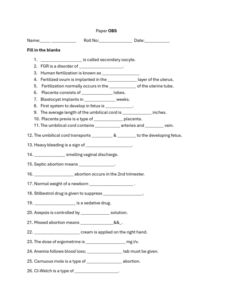 OBS Markup | PDF | Placenta | Fetus
