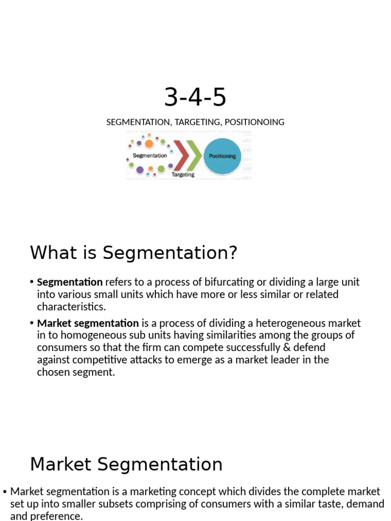 3-4-5 | PDF | Market Segmentation | Marketing