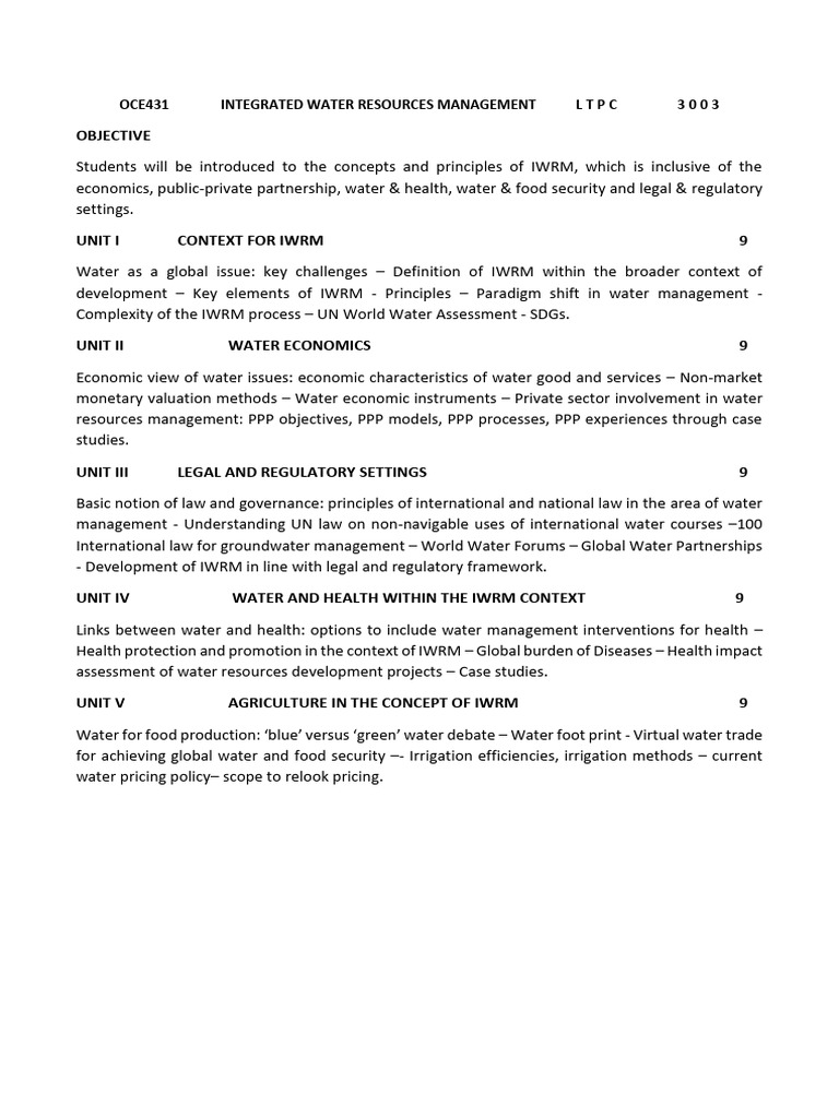 Integrated Water Resources Management | PDF | Water Resources ...