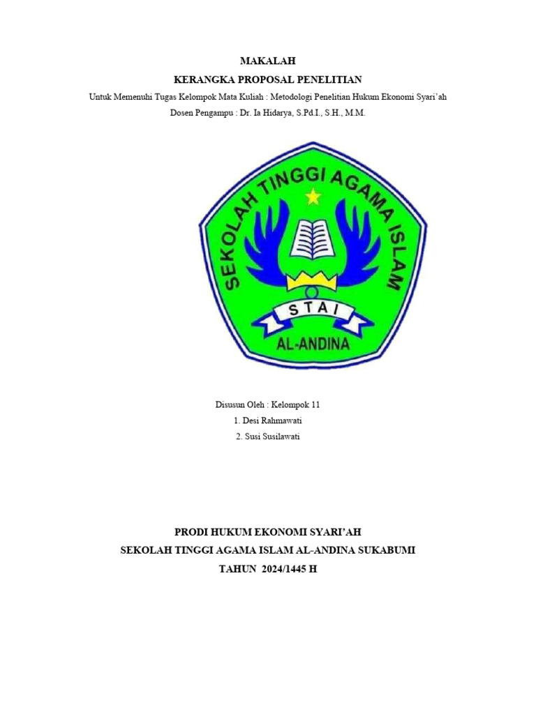 Kerangka Penulisan Proposal Kelompok 11 | PDF