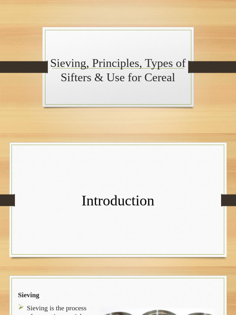 Sieving Principles and Types in Cereal Processing | PDF | Mill ...