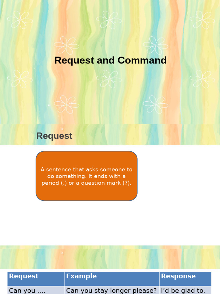Commands and Requests for Grade 3 | PDF