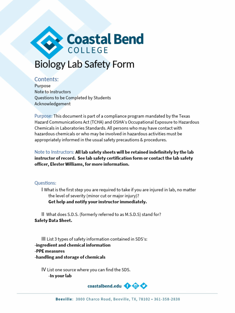 Bio Safety Sheet (Online On Letterhead) | PDF | Personal Protective ...