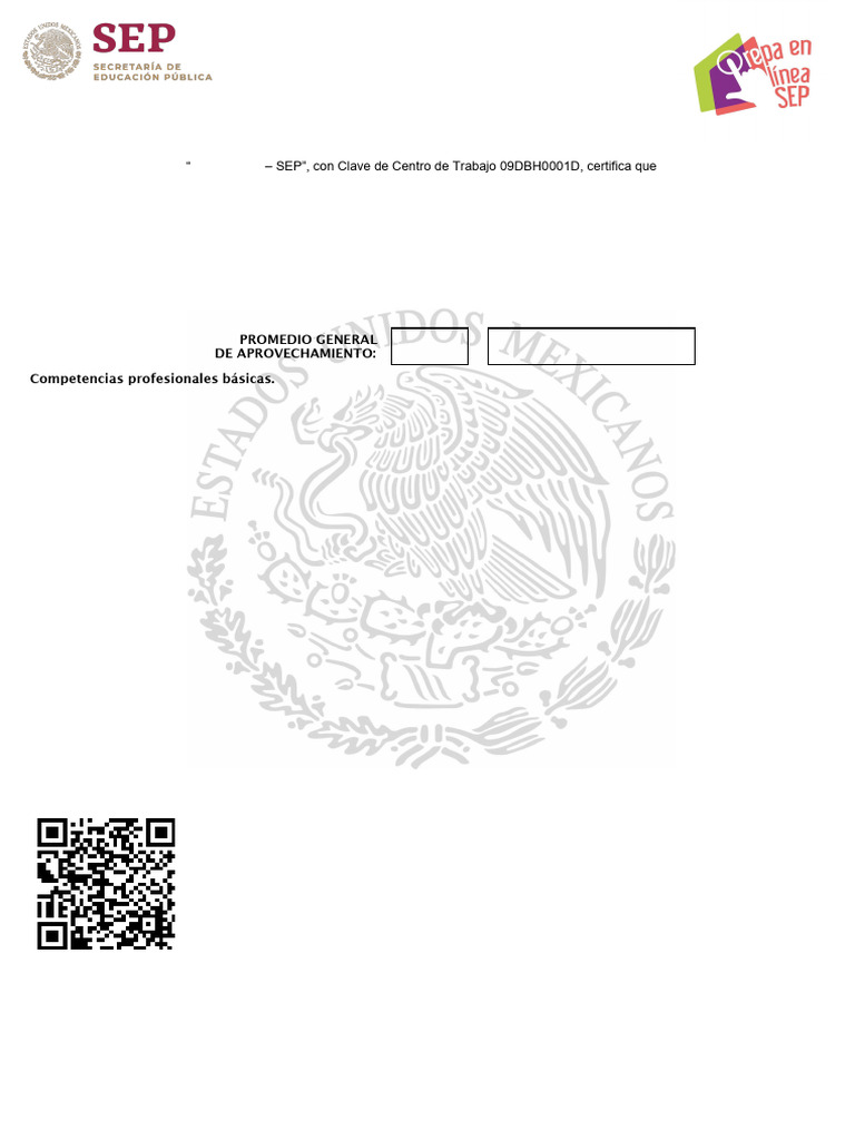 Certificado de Preparatoria SEP | PDF | Plan de estudios