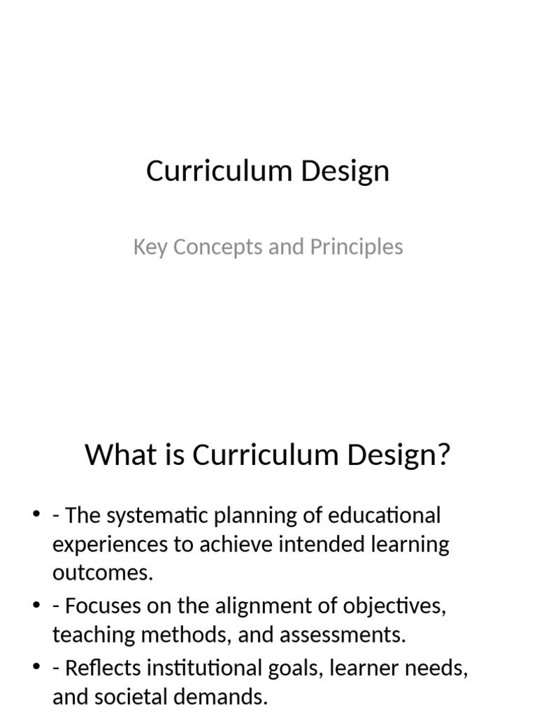 Key Principles of Curriculum Design | PDF
