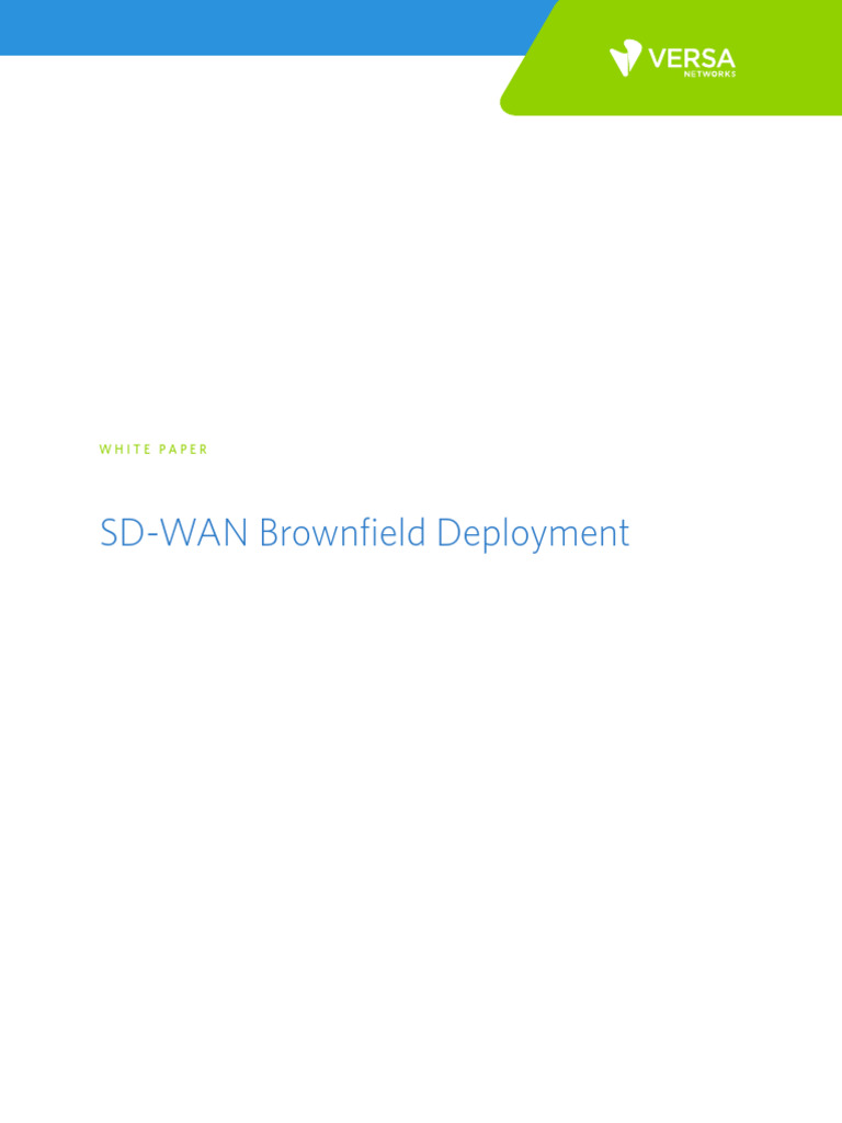 Brownfield SD-WAN Deployment Guide | PDF | Computer Network | Quality ...