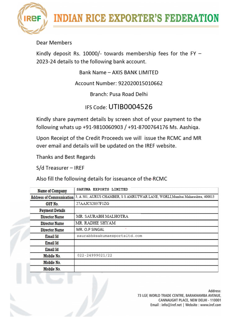 Membership Fee Payment Instructions | PDF