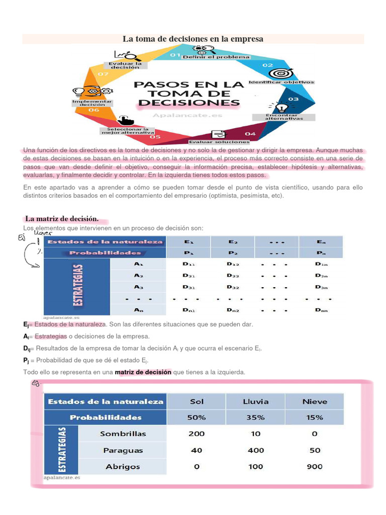 La Toma de Decisiones en La Empresa | PDF | Toma de decisiones | Business