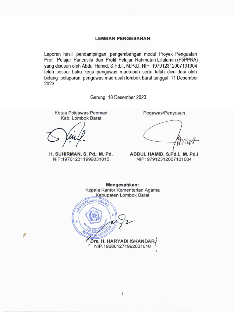 PENGESAHAN | PDF