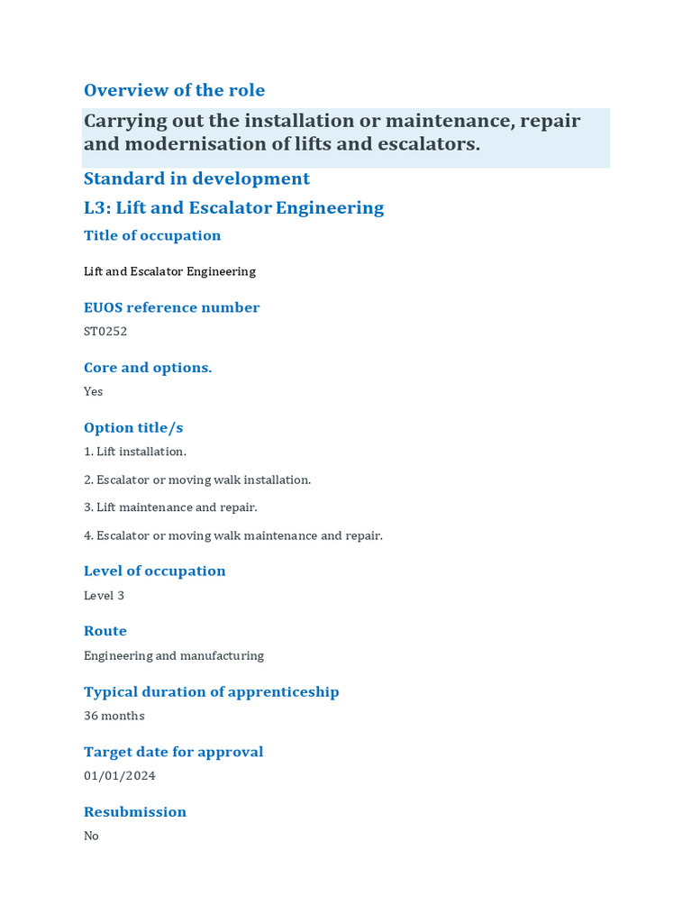 Lift and Escalator Engineering Standard | PDF | Elevator | Escalator