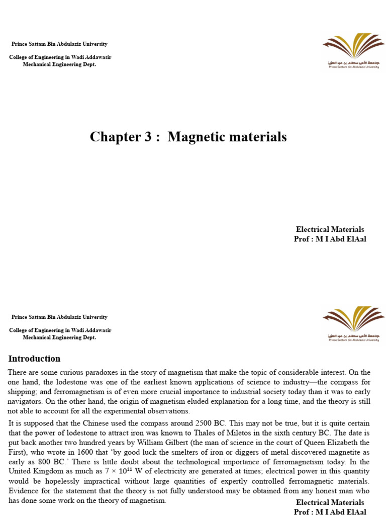 Magnetic Materials in Engineering Applications | PDF | Magnetism ...