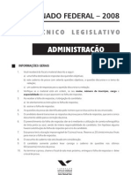 Prova Senado 2008 - Técnico Legislativo - Administração