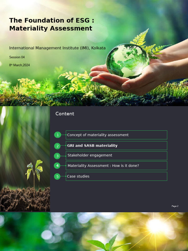 Session 4 - Materiality Analysis | PDF | Sustainability | Corporate ...