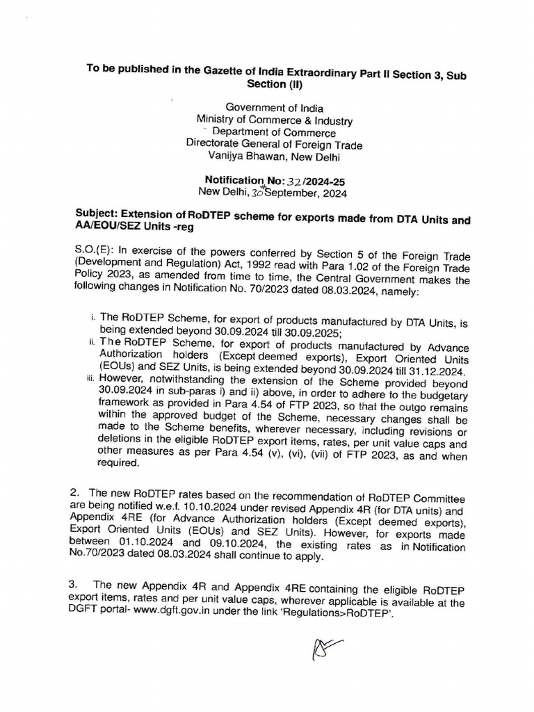 Rodtep Extended | PDF