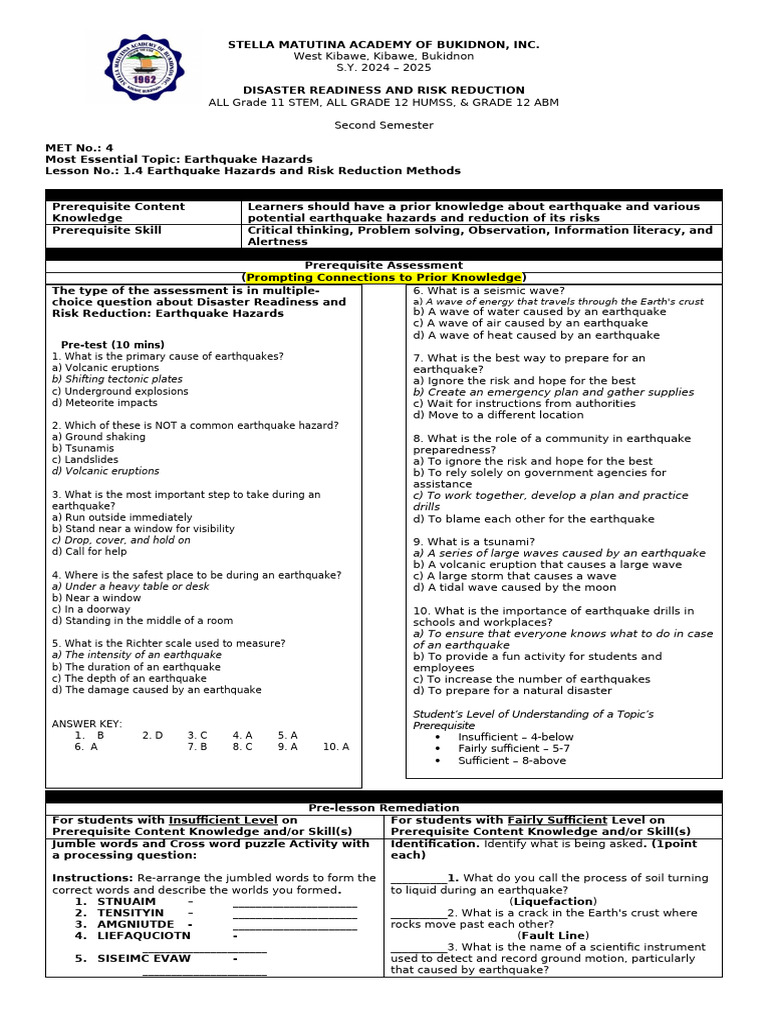 Drrr Met4 Pdf Earthquakes Tsunami