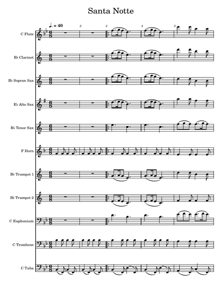Santa Notte - Conductor Score | PDF | Woodwind Instruments | Aerophones