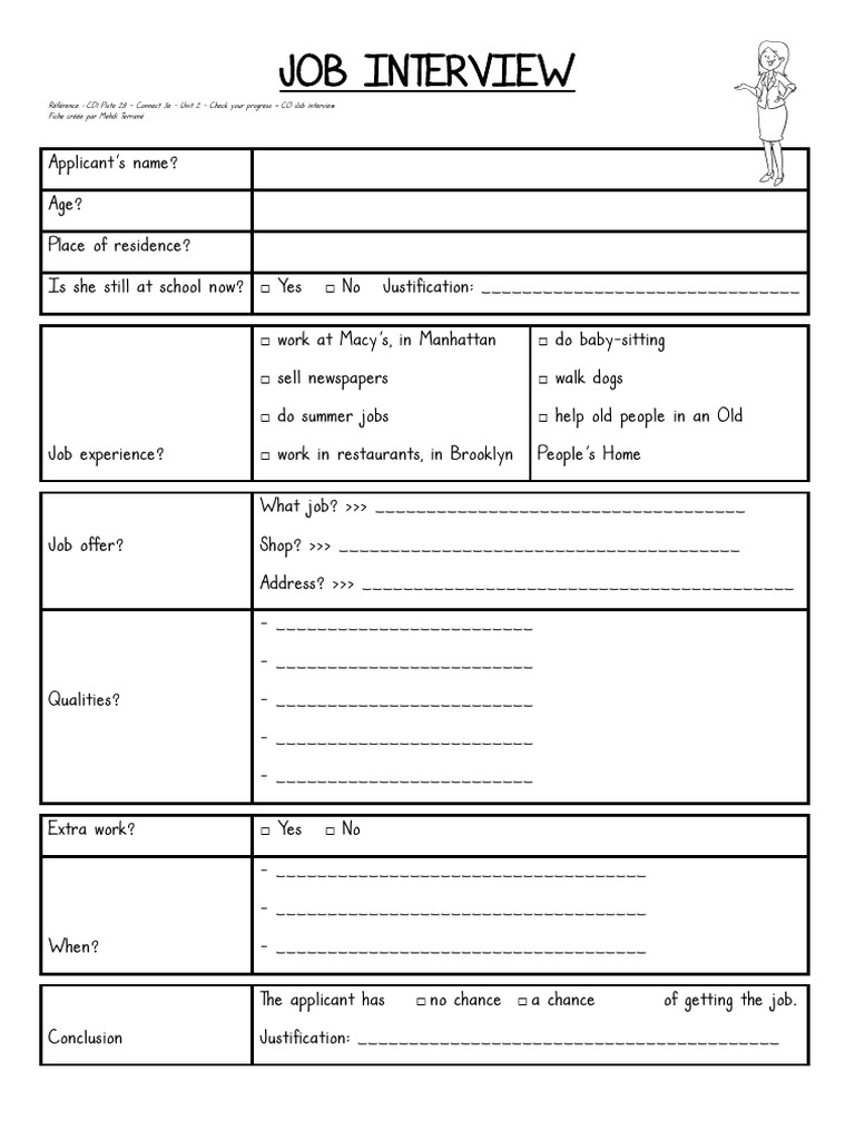Job-interview-Fiche-CO A Prendre | PDF