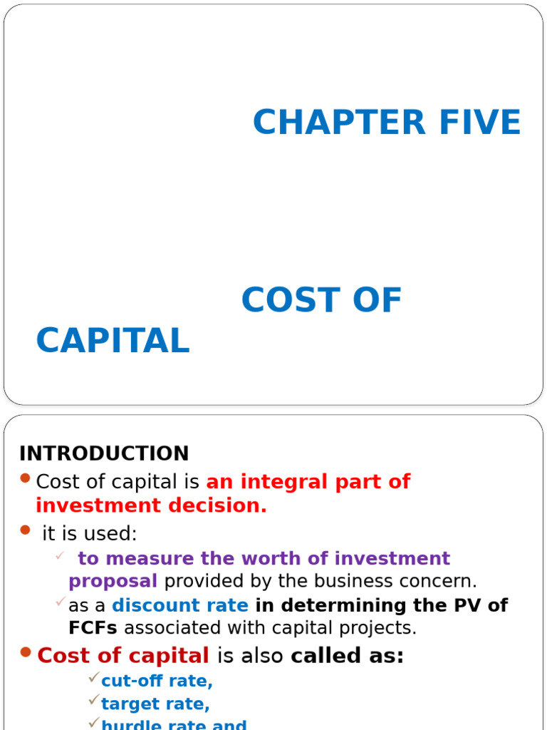 Understanding Cost of Capital Essentials | PDF | Cost Of Capital | Stocks