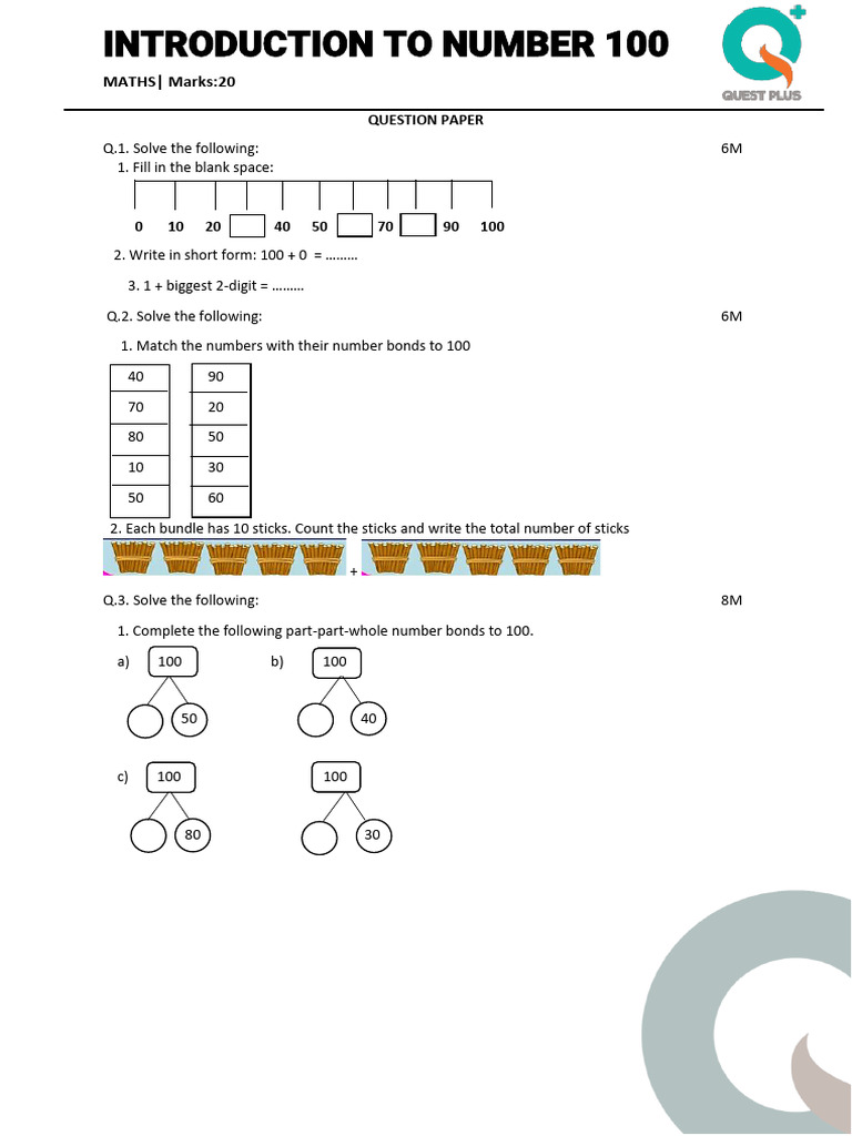 Introduction to Number 100: Maths Quiz | PDF