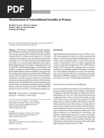Measurement of Nontraditional Sexuality in Women