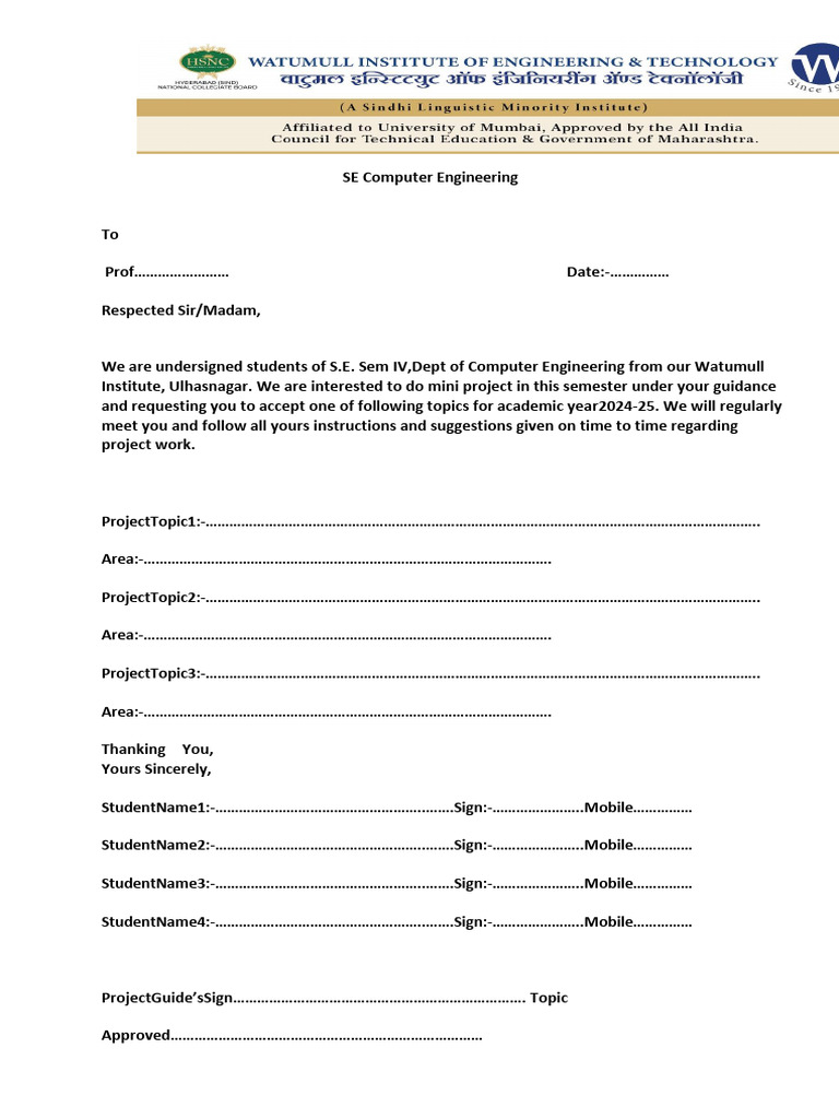 Mini Project Proposal for SE Computer Engineering | PDF