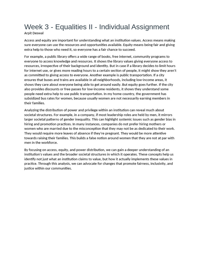 Week 3 Assigment 2 - Individual | PDF