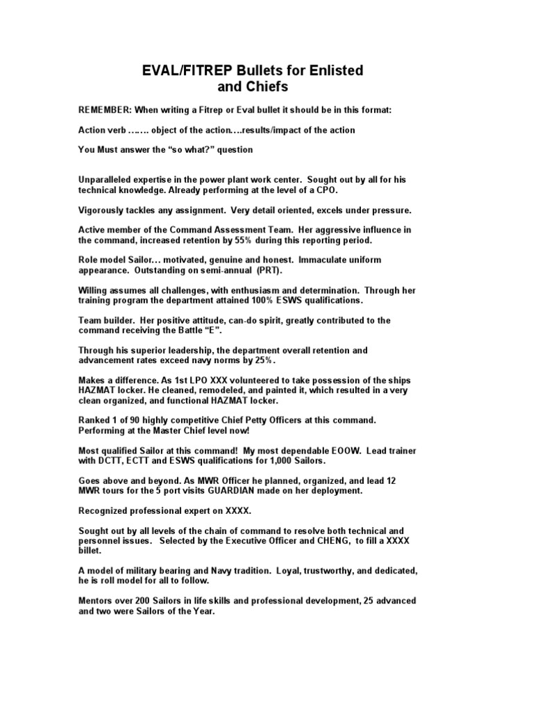Writing A Better Fitrep June 12 2009 | PDF | United States Navy ...