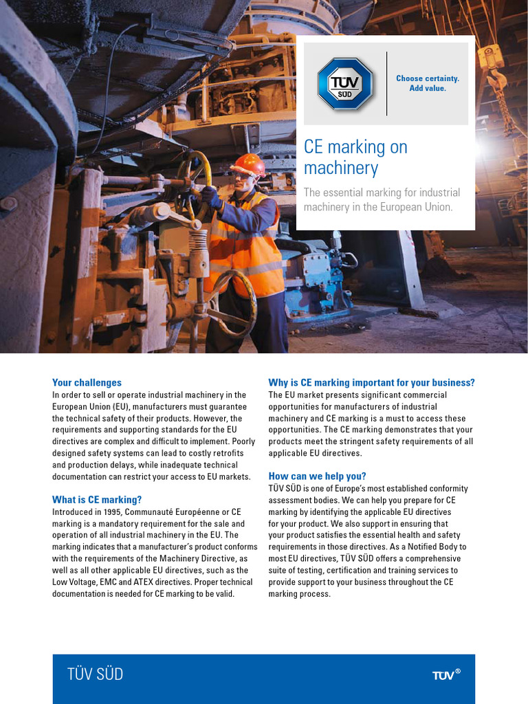 CE Marking for Industrial Machinery | PDF | Safety