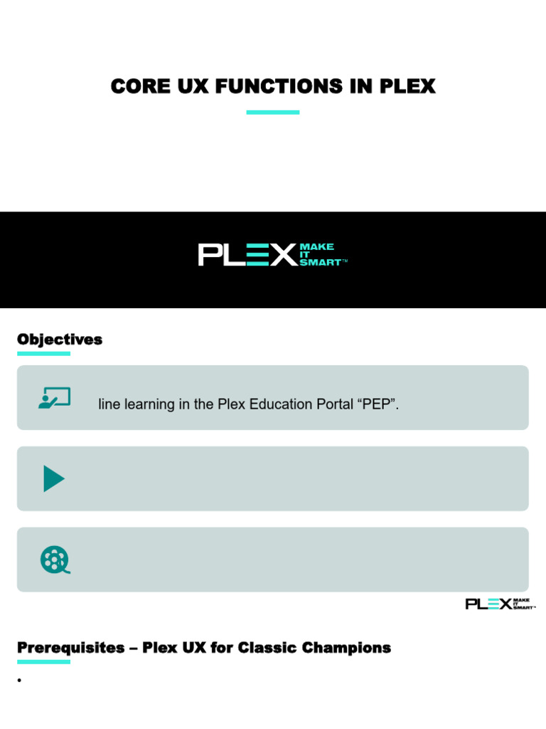 Core Ux Functions in Plex: Using On-Line Learning in PEP For UX ...