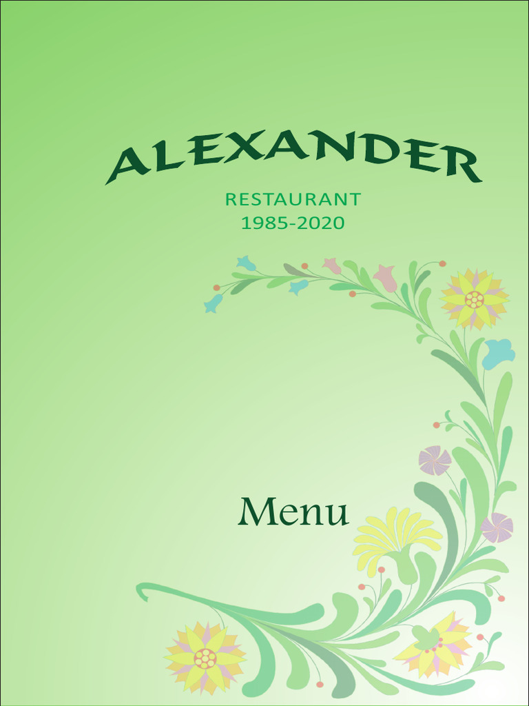 Alexander Menu | PDF