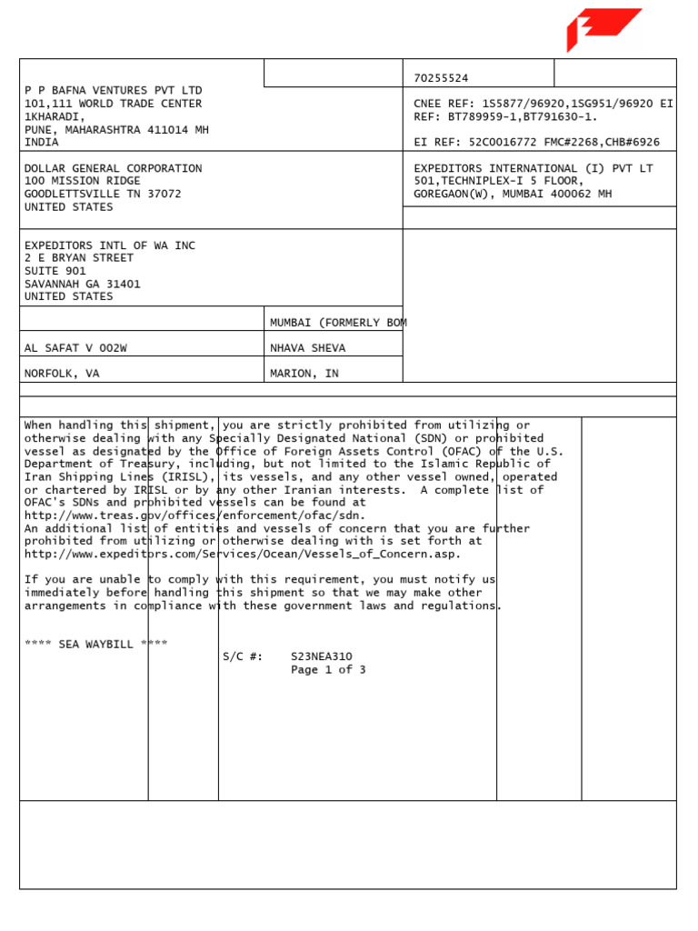 Expeditors International Shipping Guide | PDF | Cargo | Consignee