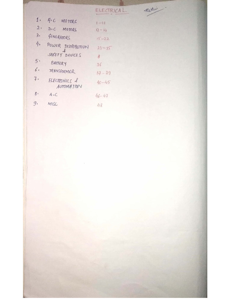 Nitin @ Electrical Written | PDF