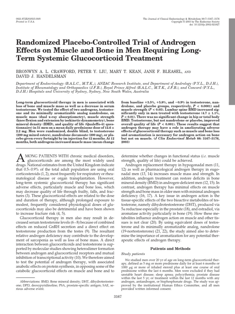 Randomized Placebo-Controlled Trial of Androgen | PDF | Endocrine ...