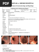 Upper GI Endoscopy Report Template | PDF | Stomach | Endoscopy