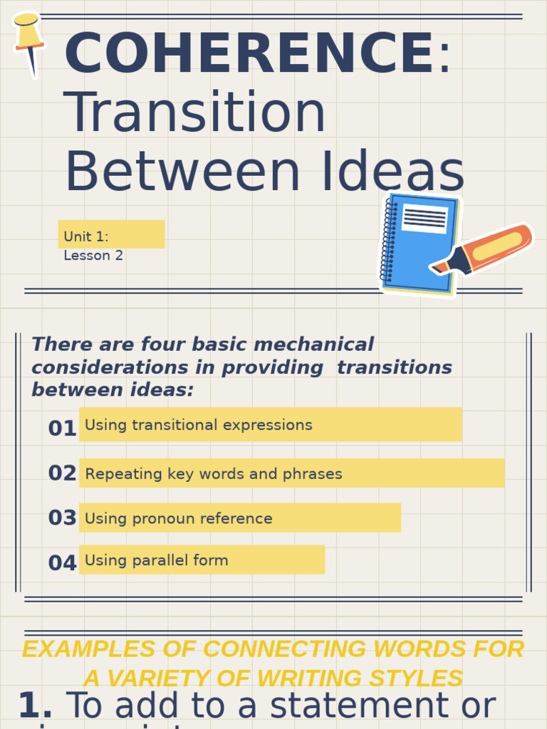 Effective Transitions and Organizing Ideas | PDF | Concept | Brainstorming