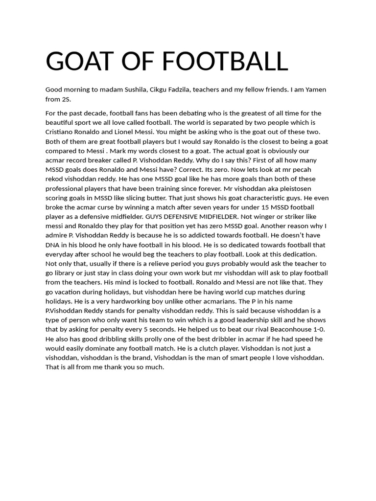 GOAT OF FOOTBALL | PDF | Lionel Messi | Forward (Association Football)