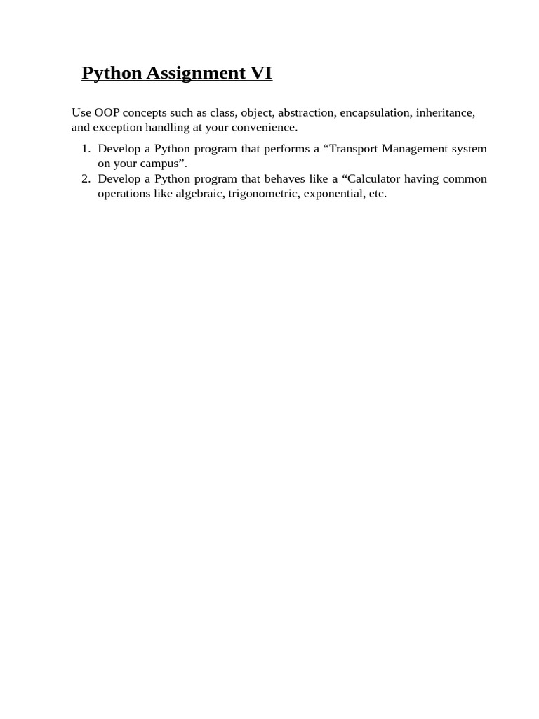Python Assignment 6 | PDF