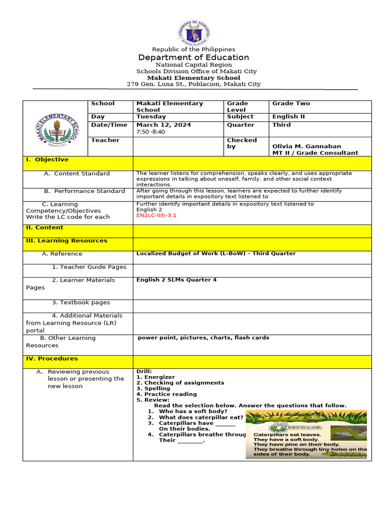 ENGLISH2 March-12-2024 Expository Day2 | PDF | Learning | Human ...