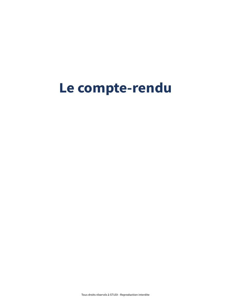 Rédiger un compte-rendu efficace | PDF | Business