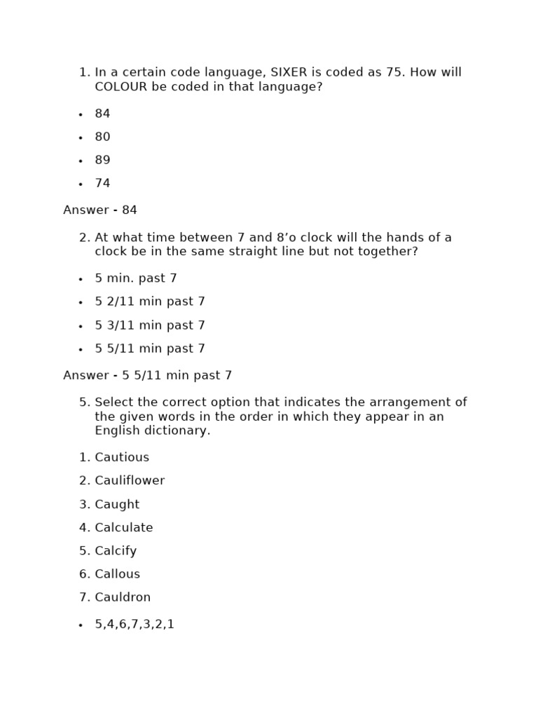Coding and Logical Reasoning Questions | PDF