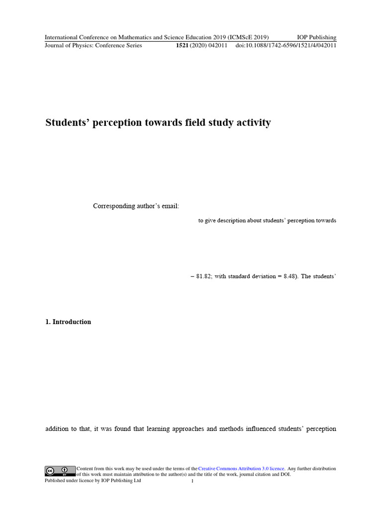 Students Perception Towards F | PDF | Learning | Attitude (Psychology)