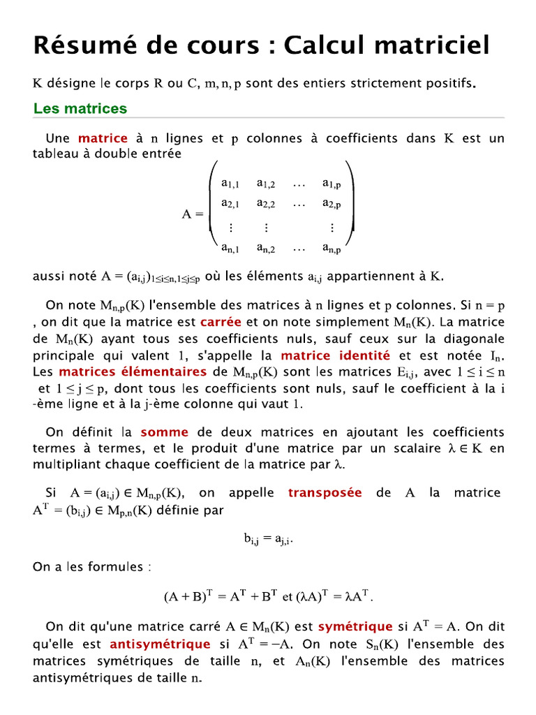 24 Matrices Bibmath | PDF