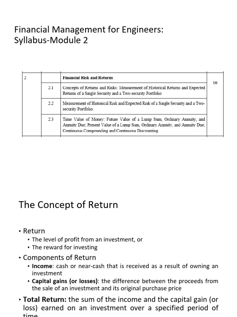 Understanding Investment Returns and Risks | PDF | Financial Risk ...