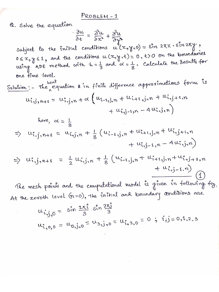 Problem Related To 2D Heat Equation | PDF