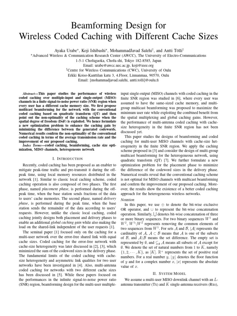 Beamforming Design For | PDF