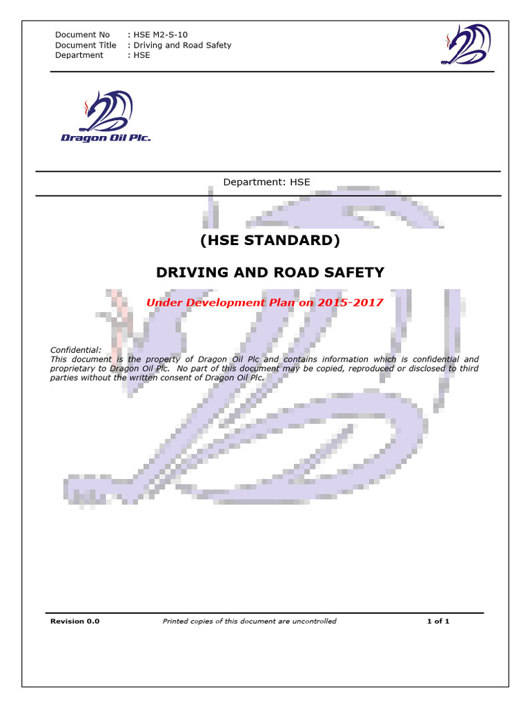 Driving and Road Safety Guidelines | PDF