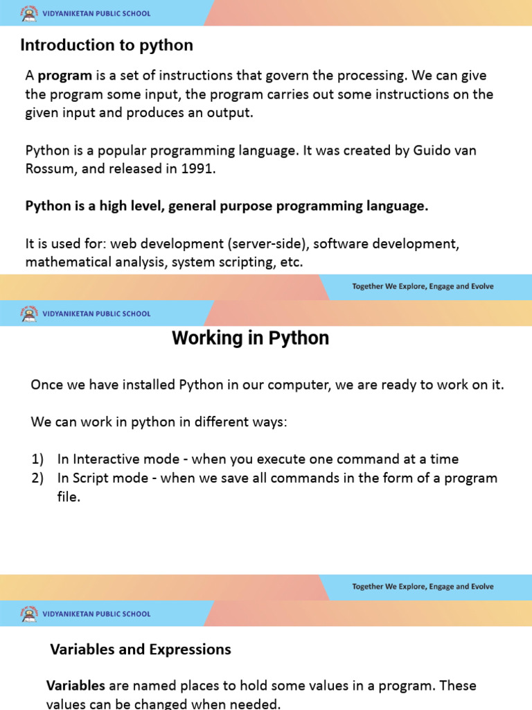 Introduction to Python Programming | PDF | Python (Programming Language ...