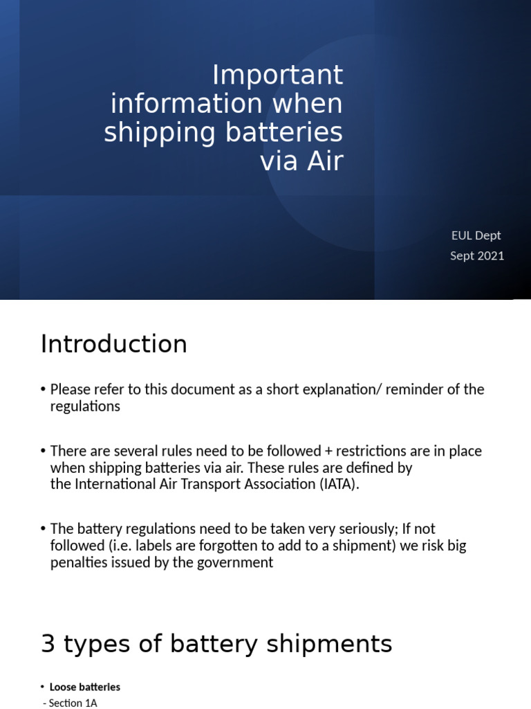 Batteries | PDF | Dangerous Goods | Cargo